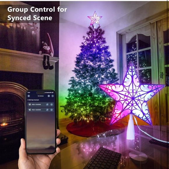 NWT Brizled Smart Christmas Star Tree Topper, 9" 11 LED 200+ Dynamic Modes RGB - Picture 6 of 9